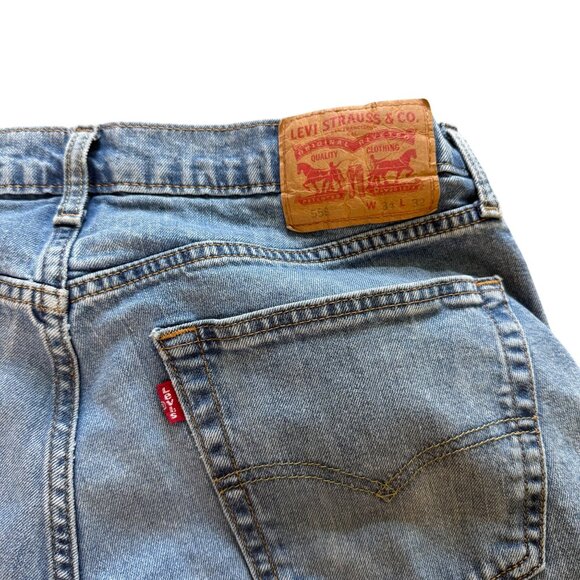 Levis Mens W34 L32 Blue Straight-Leg Denim Jeans 99% Cotton & 1% Elastane - Picture 7 of 10